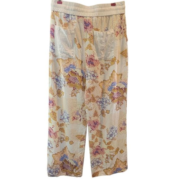 House of Harlow 1960 Floral Wide Leg Pants - Cream and Pink - Picture 3 of 5